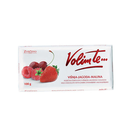 Picture of Volim te Sour Cherry , Strawberry and Raspberry 100 g